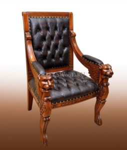 Эксклюзивное кресло ручной работы из массива красного дерева